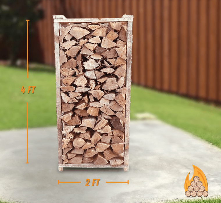 4ft x 2ft stack of Hickory Kiln Dried Firewood