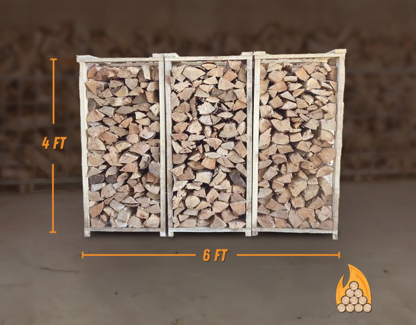 4ft x 6ft stack of Kiln Dried Firewood